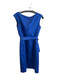 Kay Unger Size 8 Royal Blue Polyester Sleeveless Back Zip Round split neck Dress Royal Blue / 8