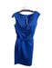 Kay Unger Size 8 Royal Blue Polyester Sleeveless Back Zip Round split neck Dress Royal Blue / 8