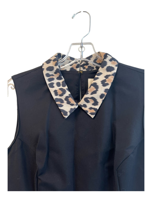 Kate Spade Size 8 Black Cotton Sleeveless Animal Print Collare Back Zip Dress Black / 8