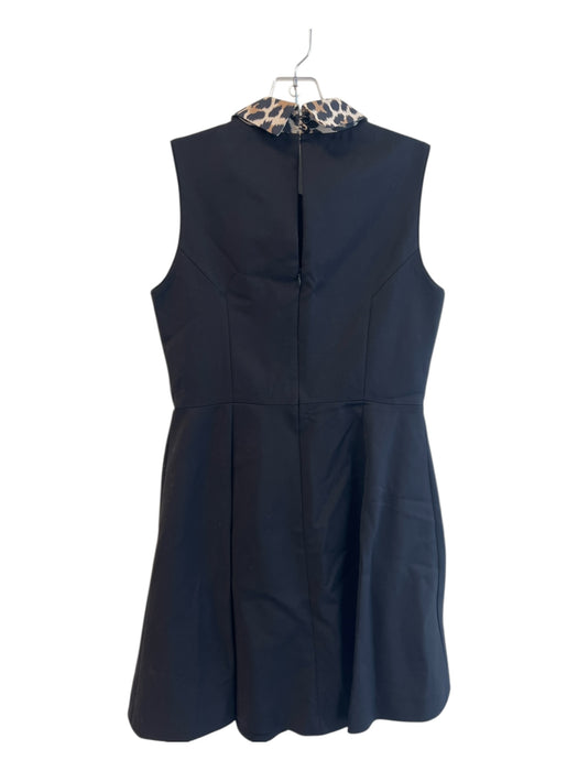 Kate Spade Size 8 Black Cotton Sleeveless Animal Print Collare Back Zip Dress Black / 8