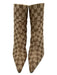Gucci Shoe Size 36 1/2 Tan & brown Canvas Guccisima Pointed Toe Back Zip Booties Tan & brown / 36 1/2