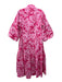 Hyacinth House Size S Pink Cotton 1/2 Button 3/4 Balloon Sleeve Floral Dress Pink / S