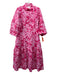 Hyacinth House Size S Pink Cotton 1/2 Button 3/4 Balloon Sleeve Floral Dress Pink / S