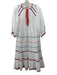 Crosby Size S White & Multi Tencel & Cotton Tie Neck Tassles Maxi Dress White & Multi / S
