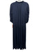 Rebecca Taylor Size S Navy Poly Blend Long Sleeve Keyhole Neck Maxi Dress Navy / S