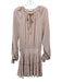 Ramy Brook Size M Light Pink Polyester Smocked Waist Band Long Sleeve Dress Light Pink / M