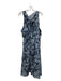 Donna Karan Size 12 Blue & Navy Print Polyester Abstract Sleeveless Dress Blue & Navy Print / 12