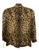 Tory Burch Size 0 Brown & Black Silk Cheetah Print 3/4 Sleeve Button Up Top Brown & Black / 0