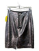 Milly Size 2 Silver Metallic Lamb leather Front Zip Midi Skirt Silver Metallic / 2