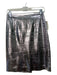 Milly Size 2 Silver Metallic Lamb leather Front Zip Midi Skirt Silver Metallic / 2