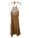 Red Valentino Size 38 Orange & Blue Silk Floral Paisley Halter Maxi Dress Orange & Blue / 38