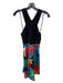 Alice + Olivia Size 4 Black & Multi Cotton Floral Sleeveless Criss Cross Dress Black & Multi / 4