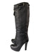 Gucci Shoe Size 37 Black Pebbled Leather Platform Stiletto Knee High Boots Black / 37