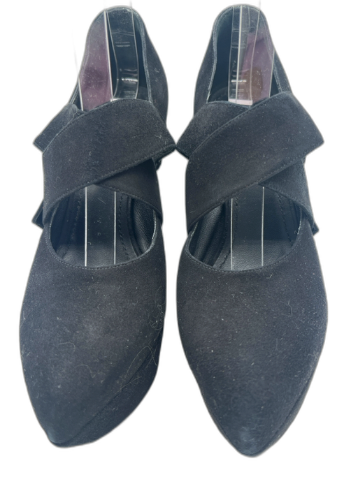 Yves Saint Laurent Shoe Size 36.5 Black Suede Pointed Toe Platform Heel Pumps Black / 36.5