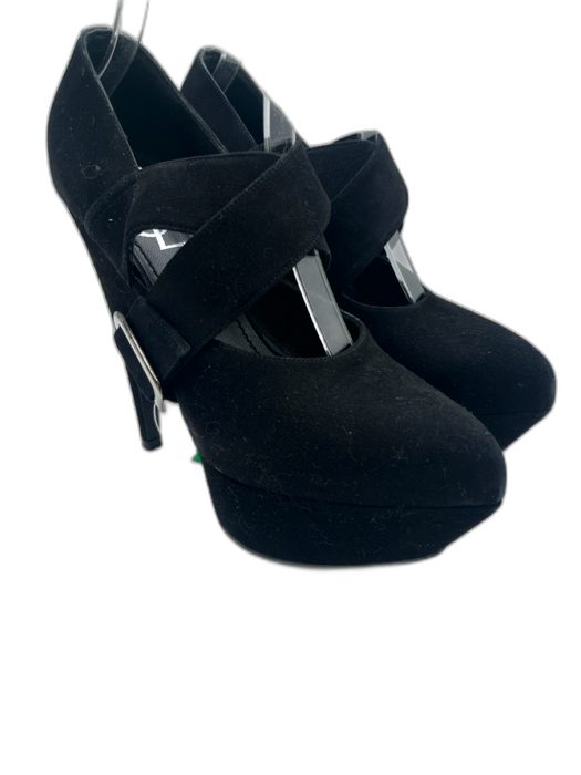 Yves Saint Laurent Shoe Size 36.5 Black Suede Pointed Toe Platform Heel Pumps Black / 36.5