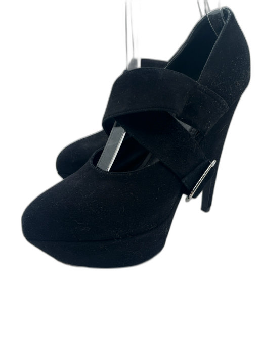 Yves Saint Laurent Shoe Size 36.5 Black Suede Pointed Toe Platform Heel Pumps Black / 36.5
