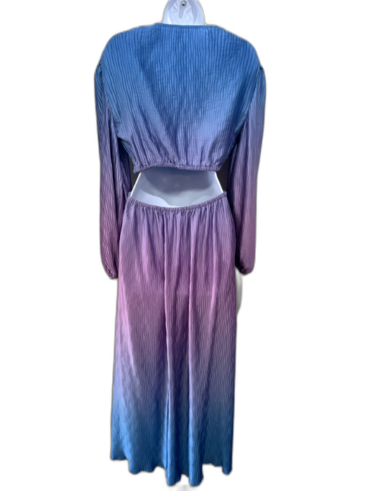 Jonathan Simkhai Size S Blue & Purple Polyester Gradient Ribbed Open Back Dress Blue & Purple / S