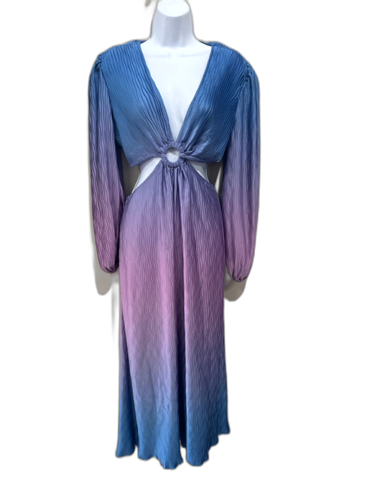 Jonathan Simkhai Size S Blue & Purple Polyester Gradient Ribbed Open Back Dress Blue & Purple / S