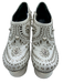 Versace Shoe Size 37 White & Silver Leather Studded Round Toe Platform Pumps White & Silver / 37