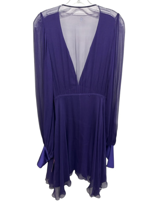 Thomas Wylde Size Est S Purple Missing Fabric Tag Semi Sheer Beaded V Neck Dress Purple / Est S