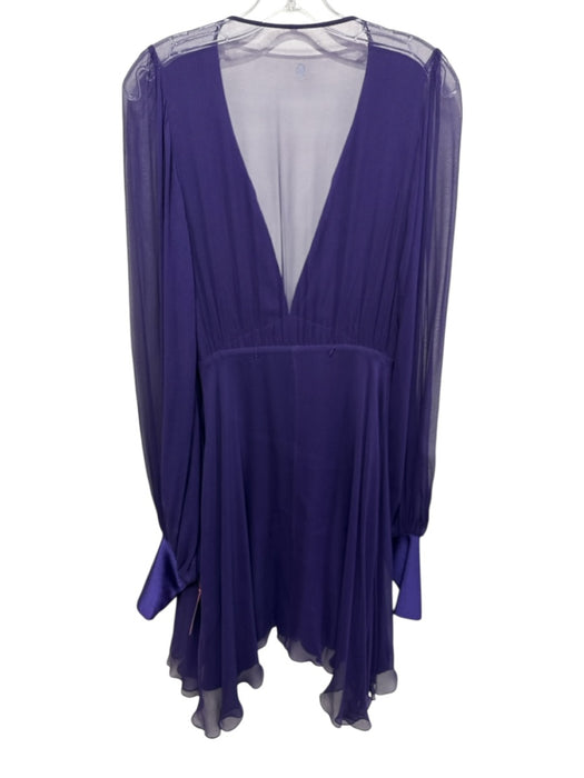 Thomas Wylde Size Est S Purple Missing Fabric Tag Semi Sheer Beaded V Neck Dress Purple / Est S