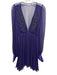 Thomas Wylde Size Est S Purple Missing Fabric Tag Semi Sheer Beaded V Neck Dress Purple / Est S