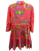 Gretchen Scott Size XS Cotton Long Sleeve All Over Print Sheer Buttons Dress Cotton / XS