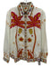 Farm Rio Size XS White, Orange & Multi Print Linen & Viscose Long Sleeve Top White, Orange & Multi Print / XS