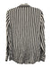 Frame Size S Cream White & Black Silk Striped Long Sleeve Button Up Shirt Top Cream White & Black / S