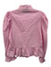 Buru Size XS Pink & White Cotton Striped Long Sleeve Button Up Ruffle Detail Top Pink & White / XS