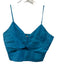 Ramy Brook Size Est S Blue Linen Blend Spaghetti Strap Twist Detail Cutout Top Blue / Est S