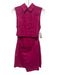 Hevron Size S Magenta Pink Linen Sleeveless Cutout Button Front Dress Magenta Pink / S
