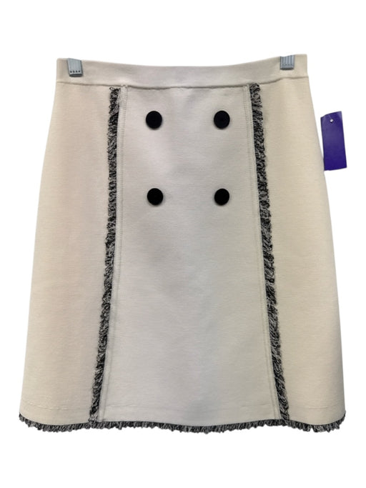Sandro Size 3 Cream White & Black No Fabric Tag Elastic Waist Knit Skirt Cream White & Black / 3