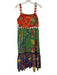 Farm Rio Size XS Red & Multi Cotton Botanical Bead Detail Sleeveless Dress Red & Multi / XS