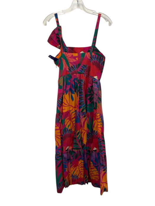 Farm Rio Size S Magenta Pink & Multi Cotton Sleeveless Flora & Fauna Dress Magenta Pink & Multi / S
