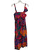 Farm Rio Size S Magenta Pink & Multi Cotton Sleeveless Flora & Fauna Dress Magenta Pink & Multi / S