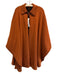 Jean-Louis Scherrer Burnt Orange & Black Knit Tiger Stripe 1 Button Wrap Poncho Burnt Orange & Black / One Size