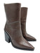 Larroude Shoe Size 7 Dark Brown Leather Pointed Toe Block Heel Ankle Booties Dark Brown / 7