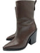 Larroude Shoe Size 7 Dark Brown Leather Pointed Toe Block Heel Ankle Booties Dark Brown / 7