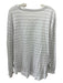 Frank & Eileen Size L White & Gray Cotton Blend Heathered Stripe Raw Hem Top White & Gray / L