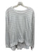 Frank & Eileen Size L White & Gray Cotton Blend Heathered Stripe Raw Hem Top White & Gray / L