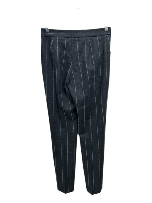 Giorgio Armani Size 40 Gray & Turquoise Wool Blend Pinstripe Zip & Hook Pant Set Gray & Turquoise / 40