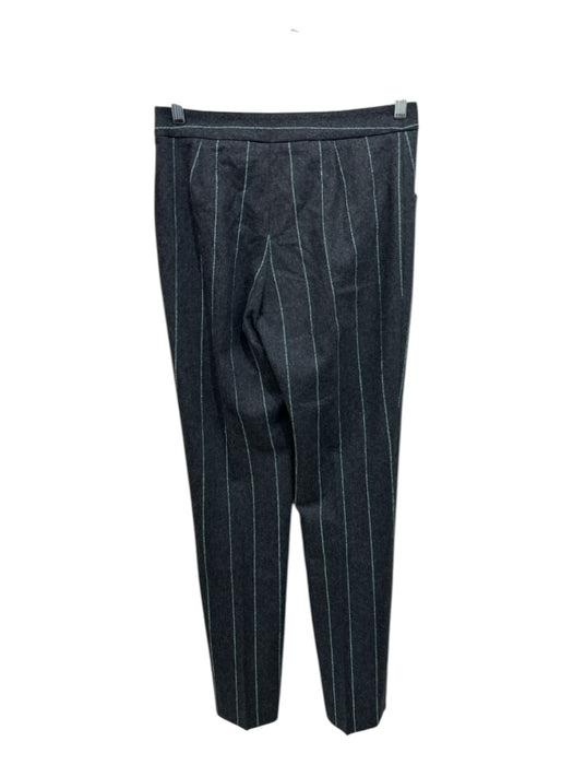 Giorgio Armani Size 40 Gray & Turquoise Wool Blend Pinstripe Zip & Hook Pant Set Gray & Turquoise / 40