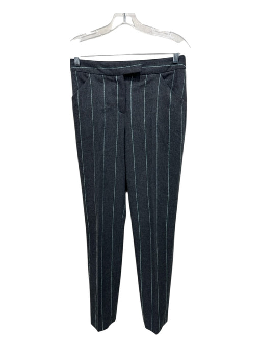 Giorgio Armani Size 40 Gray & Turquoise Wool Blend Pinstripe Zip & Hook Pant Set Gray & Turquoise / 40