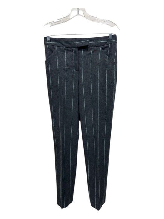 Giorgio Armani Size 40 Gray & Turquoise Wool Blend Pinstripe Zip & Hook Pant Set Gray & Turquoise / 40