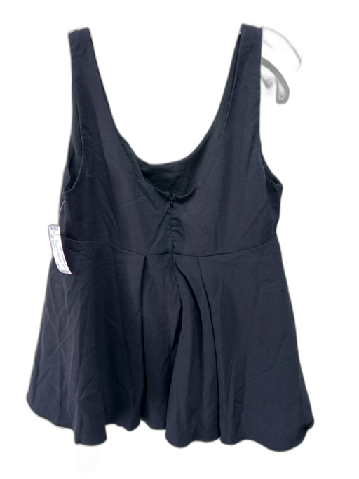 Pomander Place Size XL Black Rayon & Polyester Back Zip Sleeveless Pleated Top Black / XL