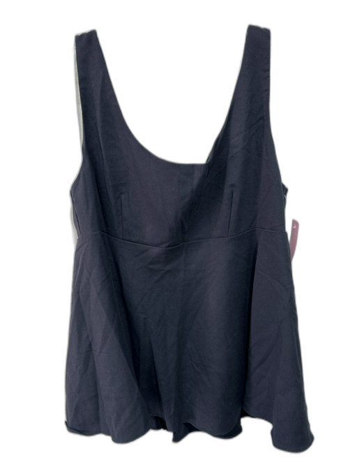 Pomander Place Size XL Black Rayon & Polyester Back Zip Sleeveless Pleated Top Black / XL
