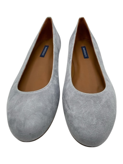 Margaux Shoe Size 42.5 Light Grey Leather Suede Stacked Block Heel Flats Light Grey / 42.5