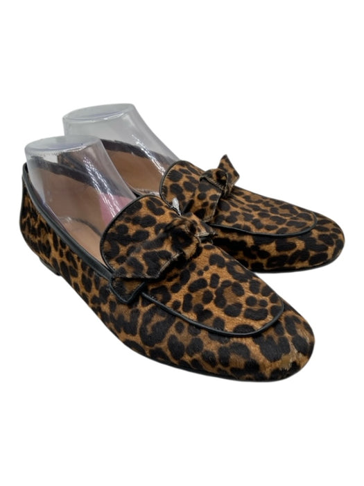 Alexandre Birman Shoe Size 41 Tan & black Leather Pony Hair Bow Detail Loafers Tan & black / 41