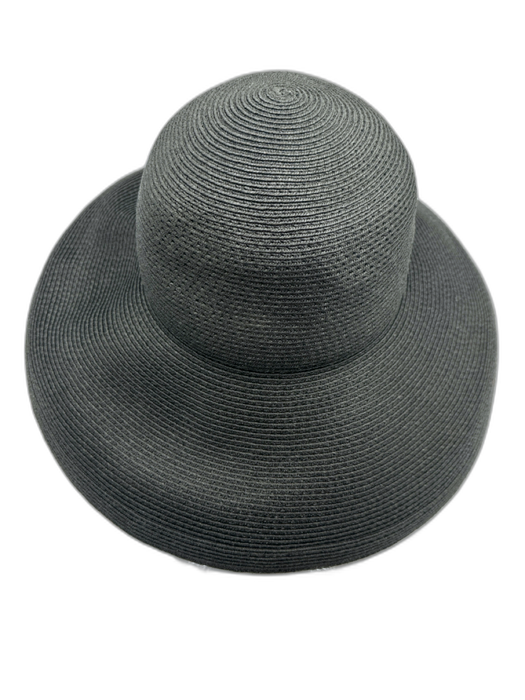 Eric Javits Black Straw Packable wide brim Hat Black / One Size
